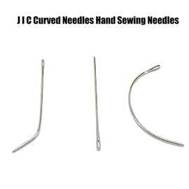 35 pcs J I C Curved Needles Hand Sewing Needles Hair Weave Needles for Wig Making DIY and Hand Sewing Upholstery Carpet Leather Canvas Repair