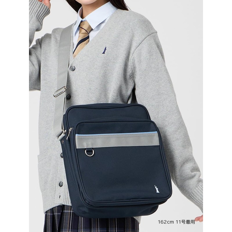 East Boy School Shoulder Bag 209079 Navy x Sax (585),