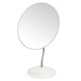 YEAKE Adjustable Flexible Gooseneck Makeup Mirror,360°Rotation Folding Portable Desk Vanity Mirror with Stand Shower Shaving Cosmetic Mirror Round Large