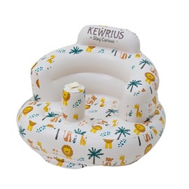 KEWRIUS Inflatable Baby Seat Floor Seats for Babies 3 Months and Up for Infants, Blow Up Chair Inflatable Baby Chair, Infant Chair with Built in Air Pump (Inflatable Seat Safari)