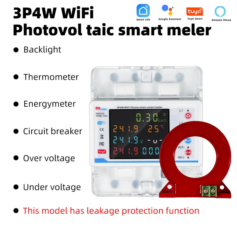 Tuya WiFi Intelligent Circuit Breaker Automatic Reclosure Protector 3P4W Power