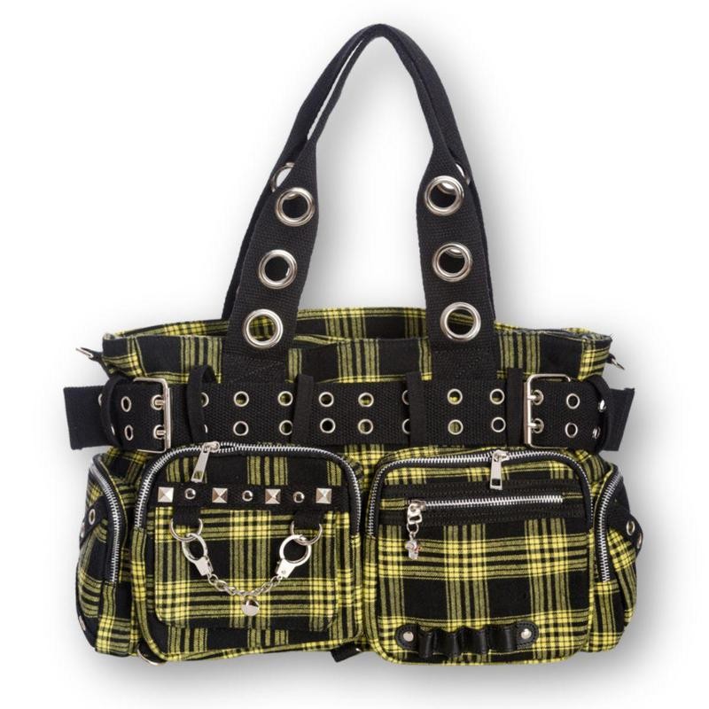 Convertible Belt Shoulder Bags with Grommets:_Black Convertible Belt Shoulder Bag