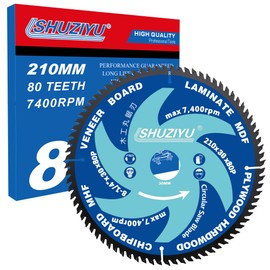 LSHUZIYU. 210mm 80T, Centre Hole 30mm with 25.4-22.23-20-15.88mm Washer. Wood Working Circular Saw Blade. Mitre Saw Blade, Table Saw Blade