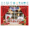 SJOLOON Red Christmas Backdrop Bear Gifts Christmas Tree Photo Backdrop