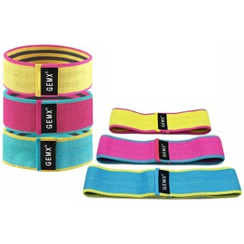 GMEX Fabric Resistance Bands | Skin-Friendly Resistance Bands | Exercise Loop Bands with 3 Resistance Levels for Legs, Glutes and Arms | Fitness Bands for Home, Gym and Yoga | Training band [Set of 3]