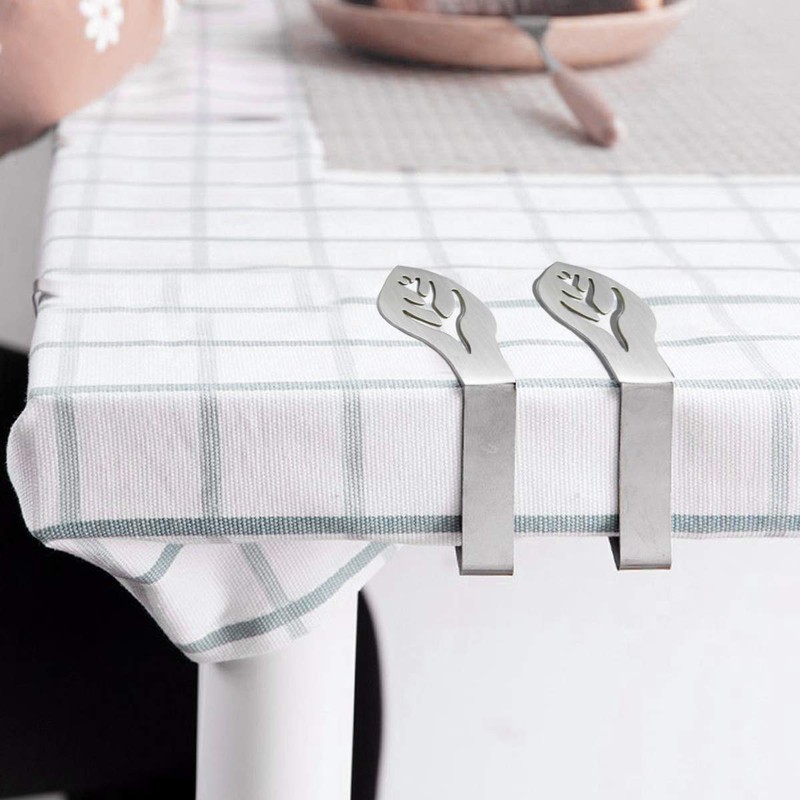 WedDecor Table Cloth Clips, 12 Pack Stainless Steel & Adjustable