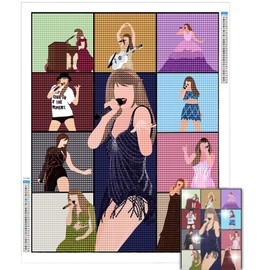 Ljevandria Taylor Diamond Painting for Adults, Diamond Painting Set Art Kits Diamond Painting Pictures Crystal Rhinestone Craft Set Home Wall Decoration Gift 30 x 40 cm (Music Singer)
