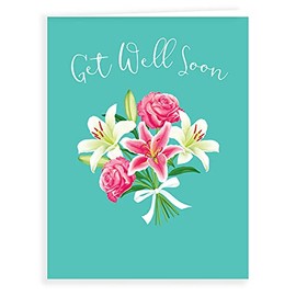 Luxury Beautiful Contemporary Get Well Soon Card - 8 x 6 inches - Koko Designs, K70005, Green