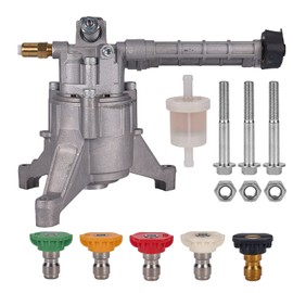 Mikatesi 7/8" Shaft Vertical Pressure Washer Pump with 5 Nozzle 2600-3000 PSI @2.5 GPM OEM & Power Washer Pump For Troy Bilt SRMW22G26-EZ Craftsman AR Front Inlet/Outlet