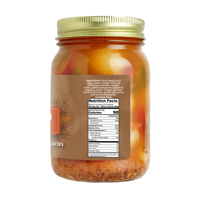 Green Jay Gourmet Cajun Pickled Quail Eggs in a Jar