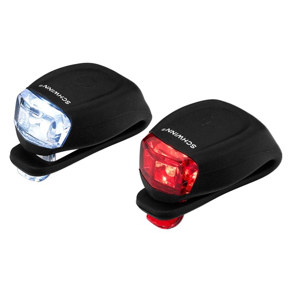 Schwinn LED Bike Light Headlight and Tail Light Set, 11 Lumen, Battery Powered, 43 Foot Beam Distance