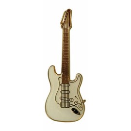 Music White Stratocaster Electric Guitar Pin/White Electric Guitar with Gold Finish
