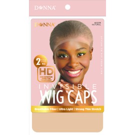 DONNA Invisible Wig Caps Natural – HD Ultra Thin Stretch Wig Cap for Women, Breathable & Lightweight Wig Cap Set for Lace Wigs, Protective Under Cap, 2 Pack
