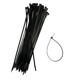 Cable Ties, Removable, Canwn Nylon Practical Cable Ties, Flexible Cable Connectors, Slipknot Bands for Cable Management, Pack of 50 (Black) 4.8 mm x 305 mm