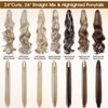 TESS Ponytail Clip Extensions, 45 cm Wavy Ponytail Hairpiece, #2A