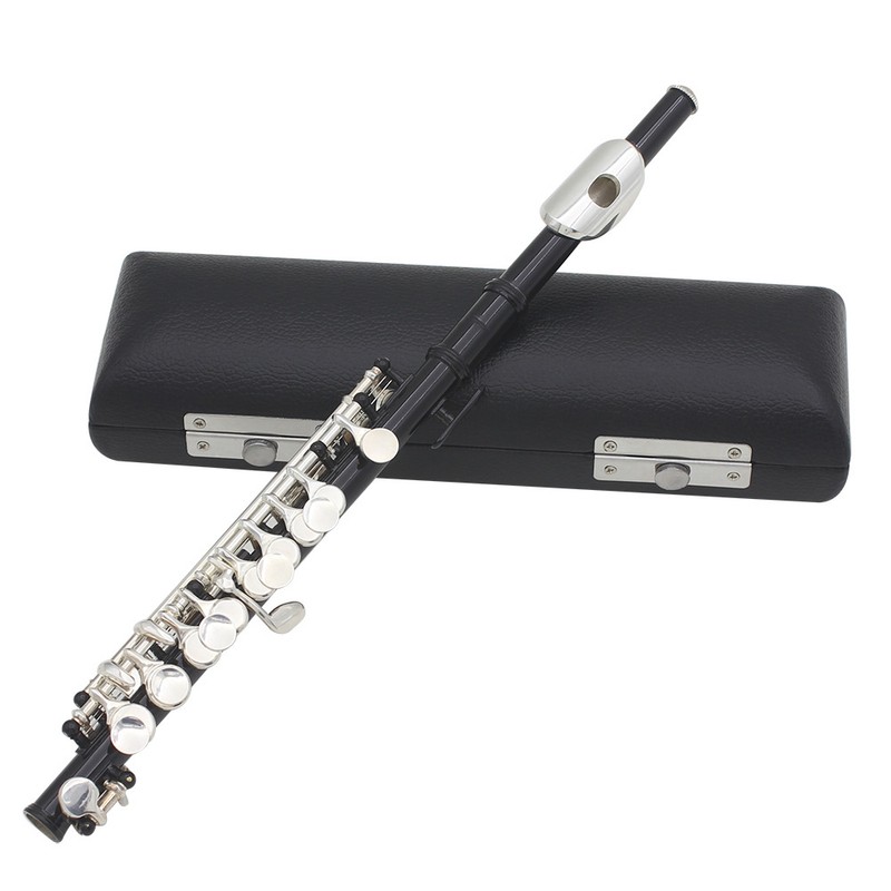 Detachable Silver Plated C Piccolo With Screwdriver PU Leather Box