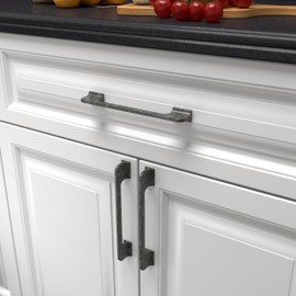 monti hardware | 1 Pack Antique Silver 6.3 Inch Hole Center | Solid Metal Cabinet Handles Bathroom Home Decor Drawer Pulls | Stainless Metal Kitchen Cabinet Handles | Togano Collection