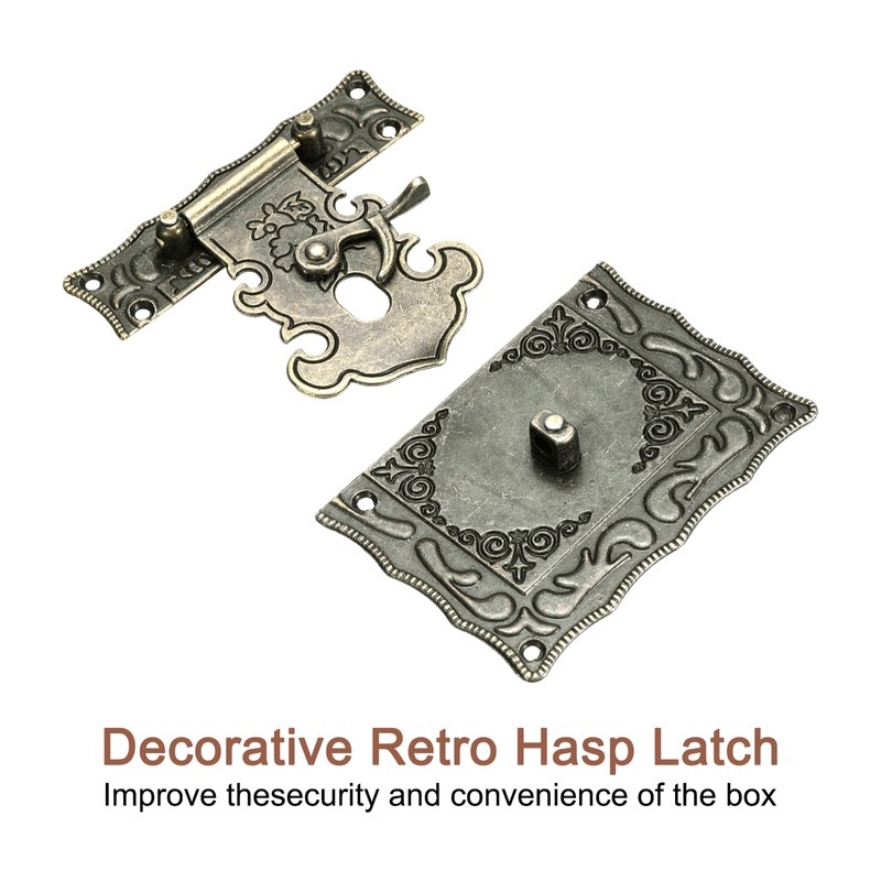 sourcing map Hasp Clasp Latch Lock, 82 x 85mm Decorative