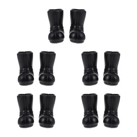 STOBOK Mini Christmas Santa Boots: 5 Pairs Santa Claus Shoes Dollhouse Decoration Ornament for DIY Craft Xmas Shoes Toy Mini House Decor Doll Accessories, Black