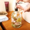 17oz Flower Glass Soap Dispenser Bottle with Plastic Pump,Set of