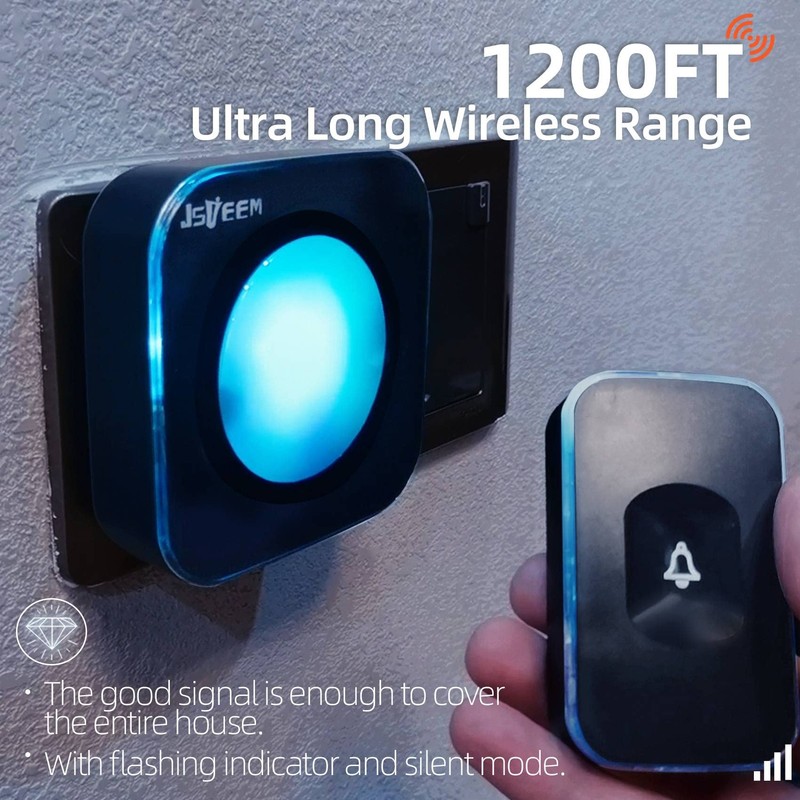 Wireless Doorbell Plug in Door Chimes & Bells 1200 feet