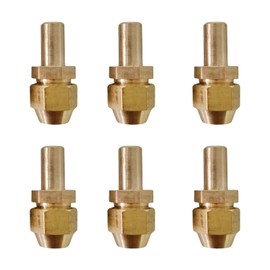 Baoblaze 6x Brass Gas Jet Tips Repair Parts Professional Brass Head Nozzle Gas Burner Jet Nozzle for Cooking Camping Cookware Backyard, common