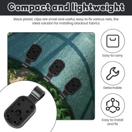 Abizarch 100Pcs Shade Cloth Plastic Clips Bird Netting Cloth Fix Clamp Mini Shade Netting Black Clips Multipurpose Sunshade Net Fixing Clamp Bird Netting Clips for Greenhouse Garden ZHAZHAMO(Black)