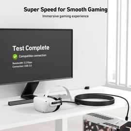 BENFEI Link Cable 16 FT Compatible with Oculus/Meta Quest 3, Quest2/Pro/Pico 4 Accessories and PC/SteamVR, High Speed PC Data Transfer, USB 3.0 to USB C Cable for VR Headset