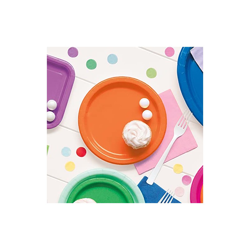 Unique 32252EU Eco-Friendly Paper Plates-23 cm-Orange Colour-16 Count (Pack of