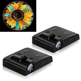 LMZLJZ 2PCS No Fade Car Door Lights,Sunflower Pattern Door Lights Logo Projector LED Shadow Welcome Lamp,Car Accessories Sunflower Gifts,Suitable for All Brands Vehicles Motorcycle