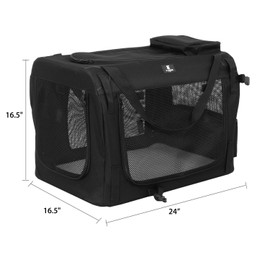 X-ZONE PET 3-Door Folding Soft Dog Crate, Indoor & Outdoor Pet Home, Multiple Sizes and Colors Available