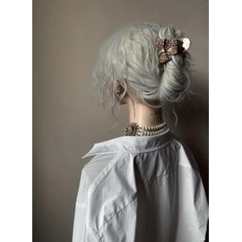 Medium Bow Hair Claw Clips, Double-layer Lace Bow Hair Clip High Texture Cute Acetate Non-slip Hair Clips for Thick & Thin Hair & Curly Hair Fashion Hair Accessories (Leopard print)