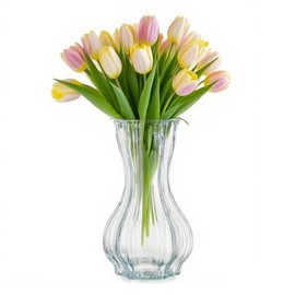 BAITNO Blumenvase Vase Glas 19.7 cm Hoch, ⌀ 8.8 cm, Modern Glasvase für Blumen Glasblumenvase Vasen Tulpen Klarglasvase Deko-Vase aus Glas Wohnzimmer Kleine Vase für Tischdeko bei Hochzeiten & Partys