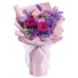 lovenfold Flowers for Delivery,Preserved Flowers Bouquets,Purple Rose Bouquets That Last 1-3 Years,Birthday Flowers Gifts for Women Mom Grandma Wife Friends