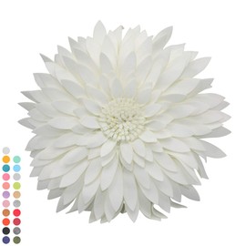 Flower Decorative Pillow - 3D Daisy Flower Pillow, Sunflower Throw Pillow -14.5 x 13 inch Round Decor Pillow - Flower Home Decorations - Couch & Bed Flower-Shaped Pillow (Case + Insert, Solid Ivory)