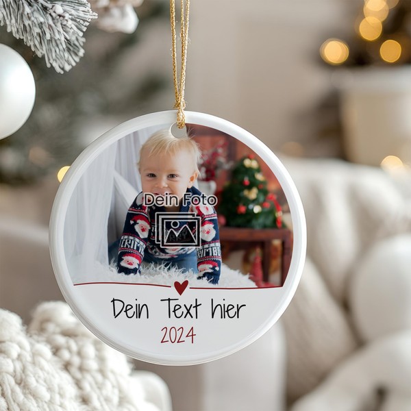 GRAZDesign Christmas Bauble Personalised with Your Own Photo and Name,