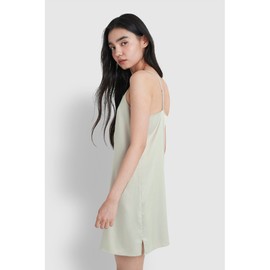 JAJU [JAJU] Women's Satin Stretch Slip Dress_Khaki Gray