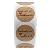 SBlabels 1" inch Round Natural Kraft Handmade with Love Stickers/1000