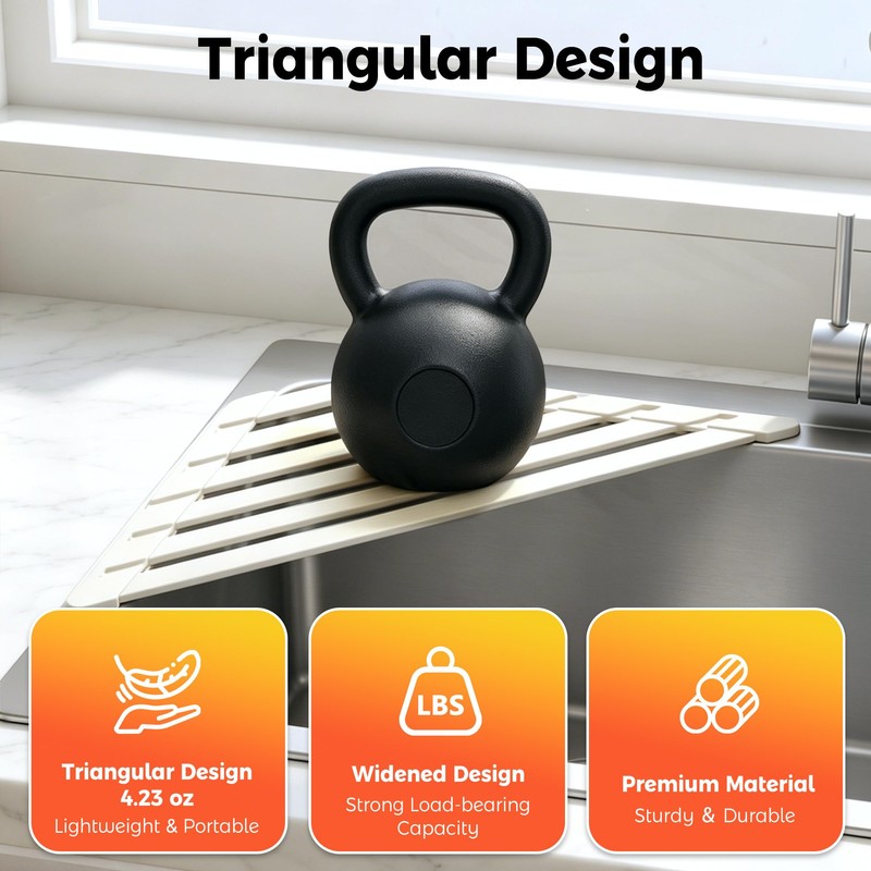 Volminex Sink Corner Drying Rack - Foldable Triangular Sink Sponge