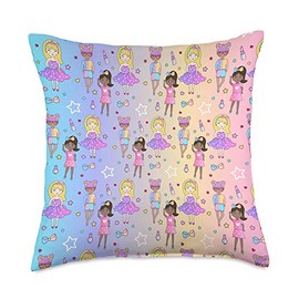 Gildel Design Fashion Dolls Lipstick Stars Throw Pillow, 18x18, Multicolor