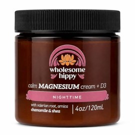 WHOLESOME HIPPY Super Sleepytime Calm Cream – Crema corporal nocturna con magnesio, melatonina, valeriana y manzanilla – Humectante vegano calmante pa