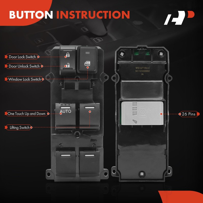 A-Premium Master Power Window Switch Compatible with Honda Civic 2012