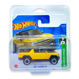 Hot Wheels GMC Hummer EV (Yellow) 3/5 HW Green Speed 2022 - 130/250 (Short Card) *** COMES IN A KLAS CAR KEEPER PROTECTIVE COLLECTORS CASE *** HCT03