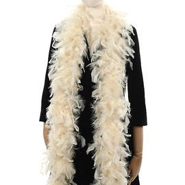 Boa di piume da 60 g, 18,8 m, per feste, Natale, matrimoni, centrotavola, costumi, concerti, animali domestici e decorazione della casa, Champagne, 2 Yards