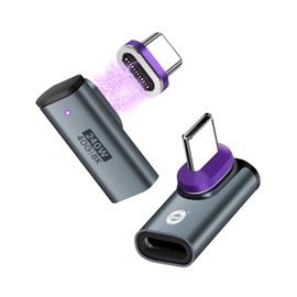 EndlesShine USB C to C Magnetic Adapter 2 Pack 90° Right Angle USB4.0 24 PIN 40GPS PD 240W Phonee OTG Replacement & Extender 8K 60Hz Vidoe in/Out Type C Connector s (Black)