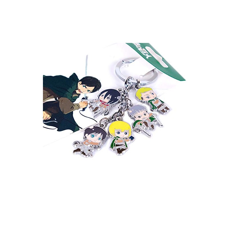 Multiculture Key Ring with 5 Chibi Characters Anime