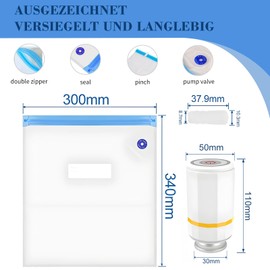 Pack of 30 Filament Vacuum Storage Bags Kit, 3D Printing Filament Vacuum Sealed Bags with Electric USB Pump and Seal Clips, Moisture 13.4 x 11.8 Inches