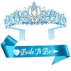Bride To Be Sash Crystal Crown Kit Blue Bridal Shower