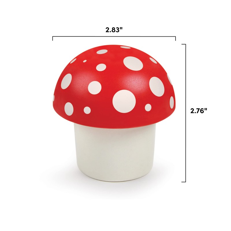Genuine Fred Merry Mushroom Herb Grinder, Red/White, 3 inches