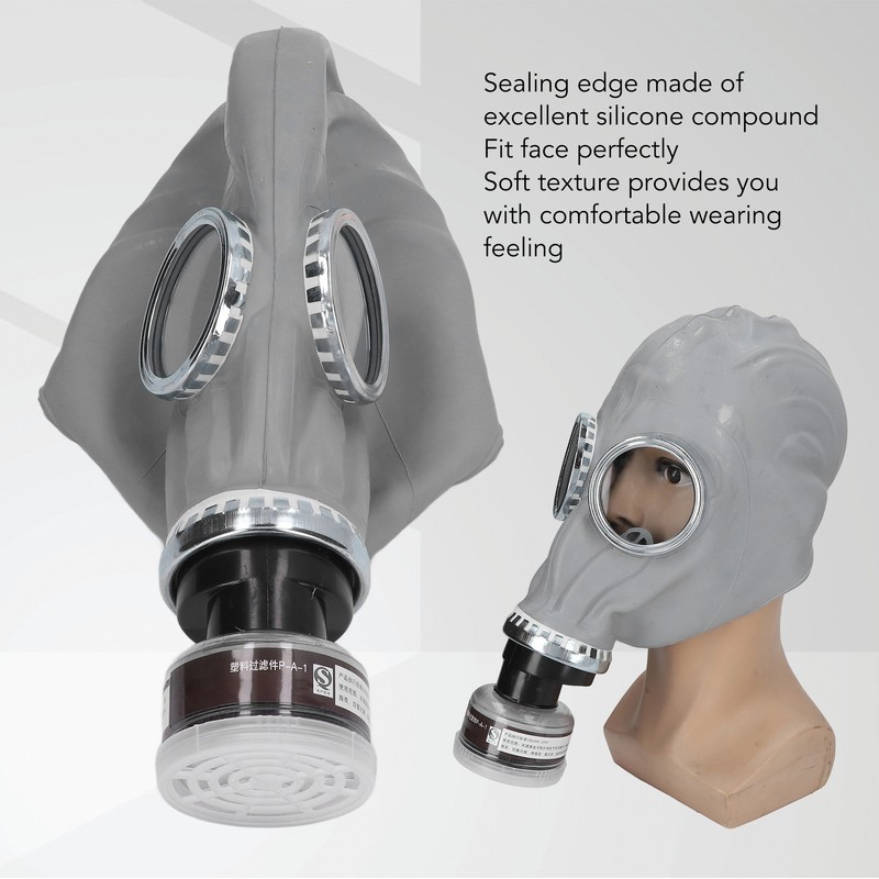 Gas Face Cover Activated Carbon Filtering Universal Rubber Comfortable Reusable